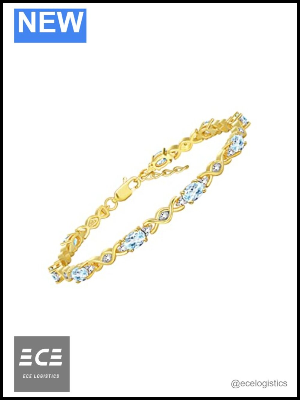 Yellow Gold Plated Silver Tennis Bracelet XOXO Hugs Kisses Adjustable